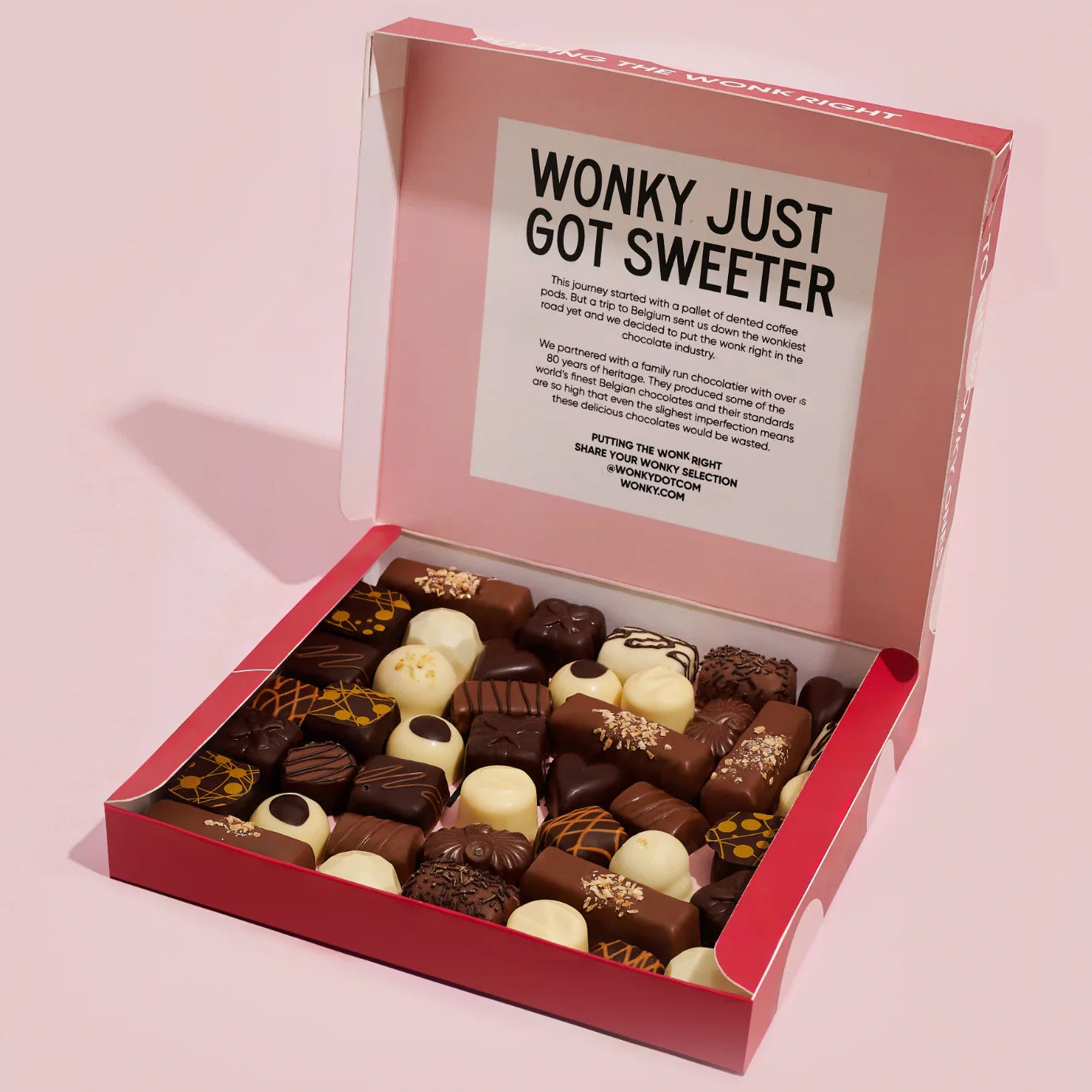wonky belgian chocolates